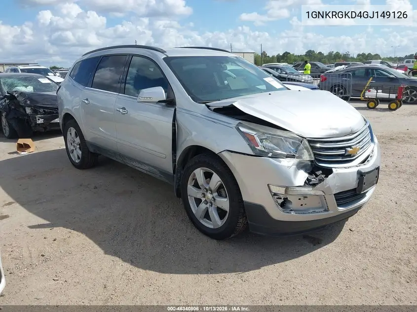 2016 Chevrolet Traverse 1Lt VIN 1GNKRGKD4GJ149126 фото 2