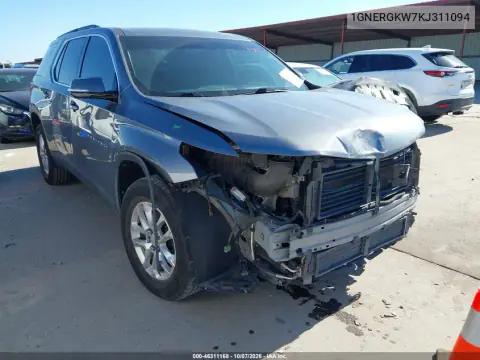 1GNERGKW7KJ311094 — 2019 Chevrolet Traverse, Передняя часть, фото до ремонта
