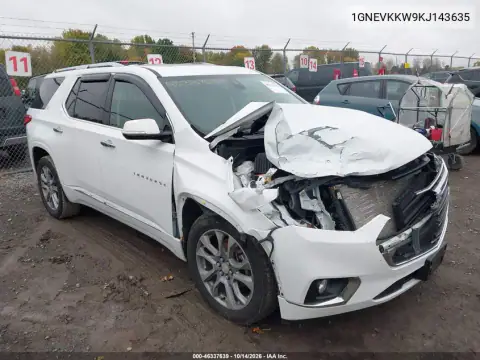 1GNEVKKW9KJ143635 — 2019 Chevrolet Traverse, Передняя часть, фото до ремонта