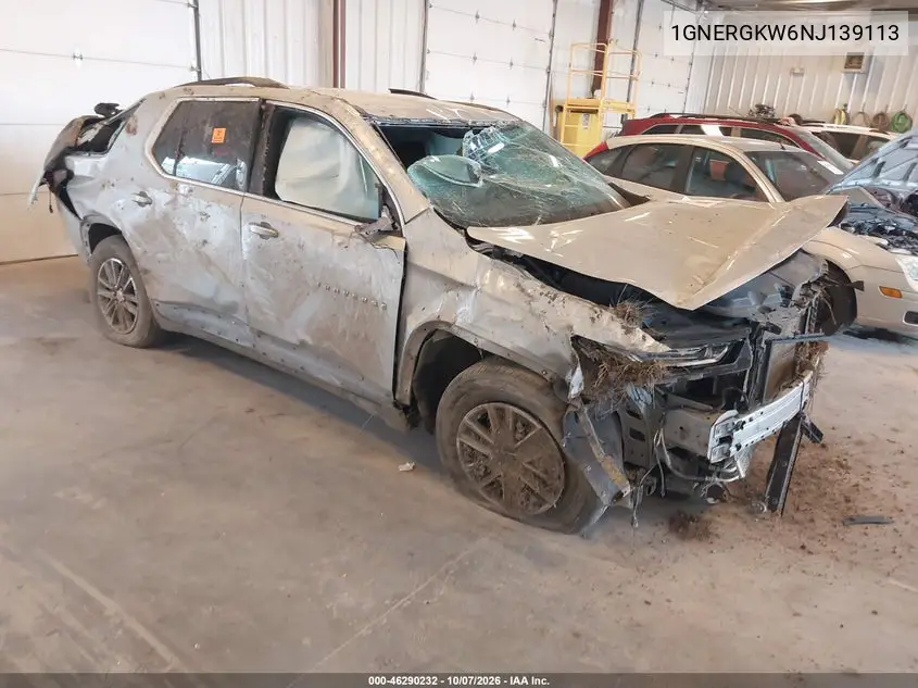 2022 Chevrolet Traverse Fwd Lt Cloth VIN 1GNERGKW6NJ139113 фото 1