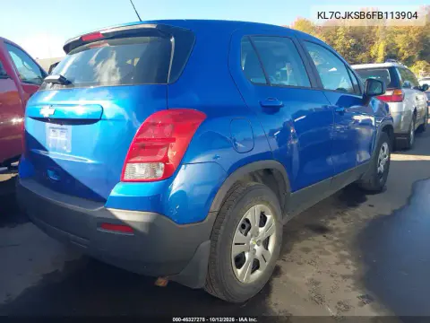 2015 Chevrolet Trax 1Ls VIN KL7CJKSB6FB113904 фото 5