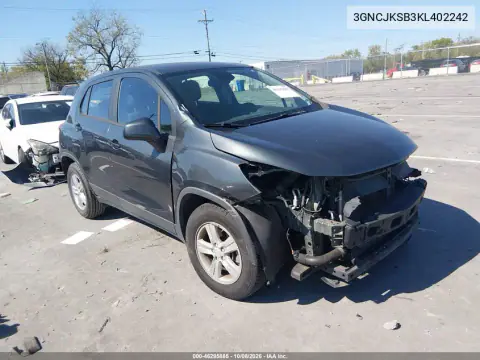 3GNCJKSB3KL402242 — 2019 Chevrolet TRAX, Передняя часть, фото до ремонта