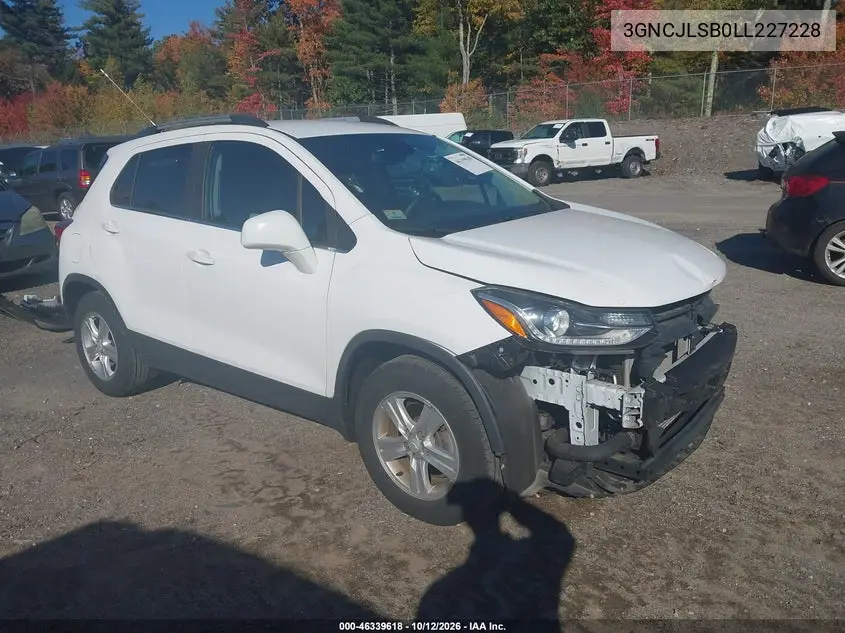 2020 Chevrolet Trax Fwd Lt VIN 3GNCJLSB0LL227228 фото 2