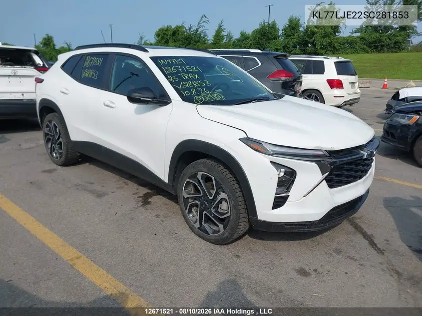 2025 Chevrolet Trax VIN KL77LJE22SC281853 фото 2