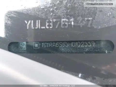 1G1RA6S53HU102339 — 2017 Chevrolet Volt, Правая сторона, фото до ремонта
