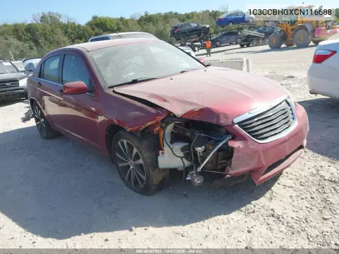 1C3CCBHGXCN116688 — 2012 Chrysler 200, Передняя часть, фото до ремонта