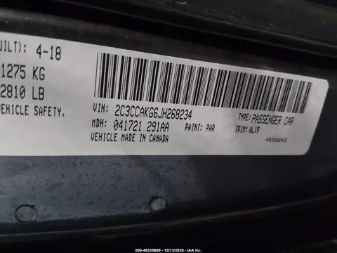 2018 Chrysler 300 Limited Awd VIN 2C3CCAKG6JH268234 фото 10