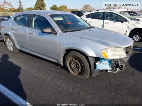 1B3CC4FB5AN203721 — 2010 Dodge Avenger, Передняя часть, фото до ремонта