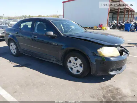 1B3CC4FB9AN155107 — 2010 Dodge Avenger, Передняя часть, фото до ремонта