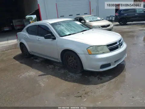 1B3BD4FBXBN543652 — 2011 Dodge Avenger, Естественный износ, фото до ремонта