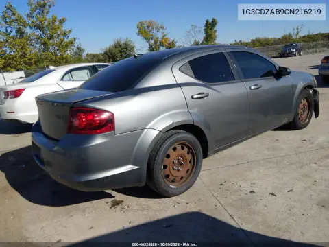 2012 Dodge Avenger Se VIN 1C3CDZAB9CN216219 фото 5