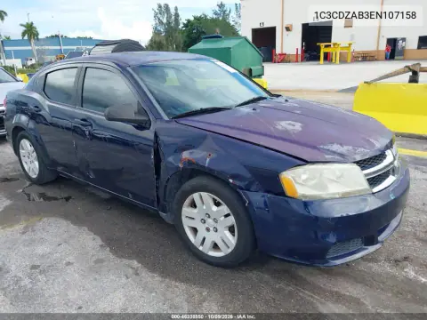 1C3CDZAB3EN107158 — 2014 Dodge Avenger, Правая сторона, фото до ремонта