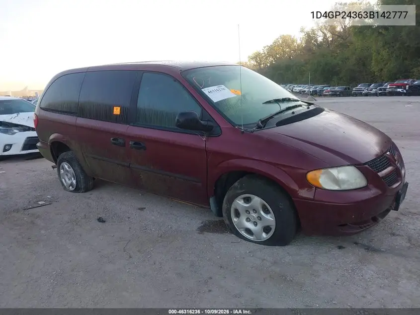 2003 Dodge Grand Caravan Se VIN 1D4GP24363B142777 фото 1
