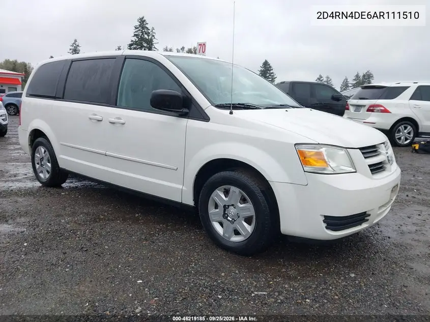 2010 Dodge Grand Caravan Se VIN 2D4RN4DE6AR111510 фото 2