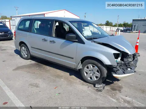 2C4RDGBG4CR381215 — 2012 Dodge Caravan, Передняя часть, фото до ремонта