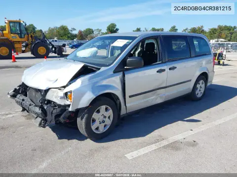 2012 Dodge Grand Caravan Se/Avp VIN 2C4RDGBG4CR381215 фото 3