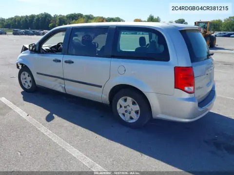2012 Dodge Grand Caravan Se/Avp VIN 2C4RDGBG4CR381215 фото 4