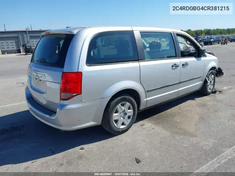 2012 Dodge Grand Caravan Se/Avp VIN 2C4RDGBG4CR381215 фото 5