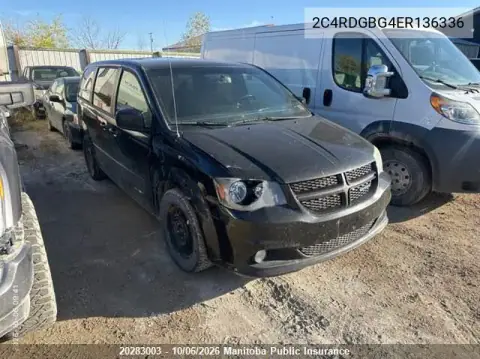 2C4RDGBG4ER136336 — 2014 Dodge Caravan, Передняя часть, фото до ремонта