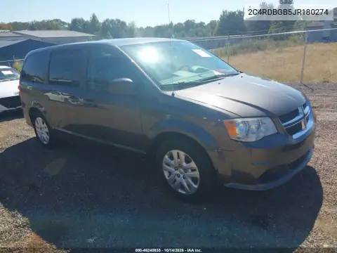 2C4RDBGB5JR180274 — 2018 Dodge Caravan, Передняя часть слева, фото до ремонта