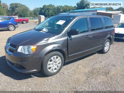 2C4RDBGB5JR180274 — 2018 Dodge Caravan, фото 3 с аукциона IAAI, Передняя часть слева