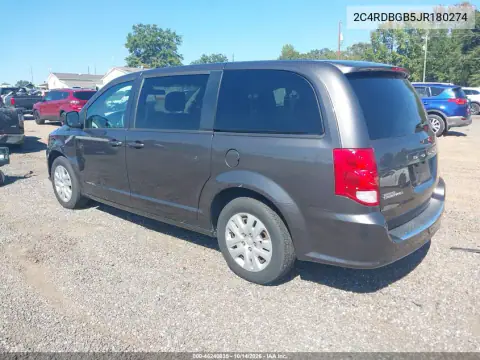 2C4RDBGB5JR180274 — 2018 Dodge Caravan, фото 4 с аукциона IAAI, Передняя часть слева