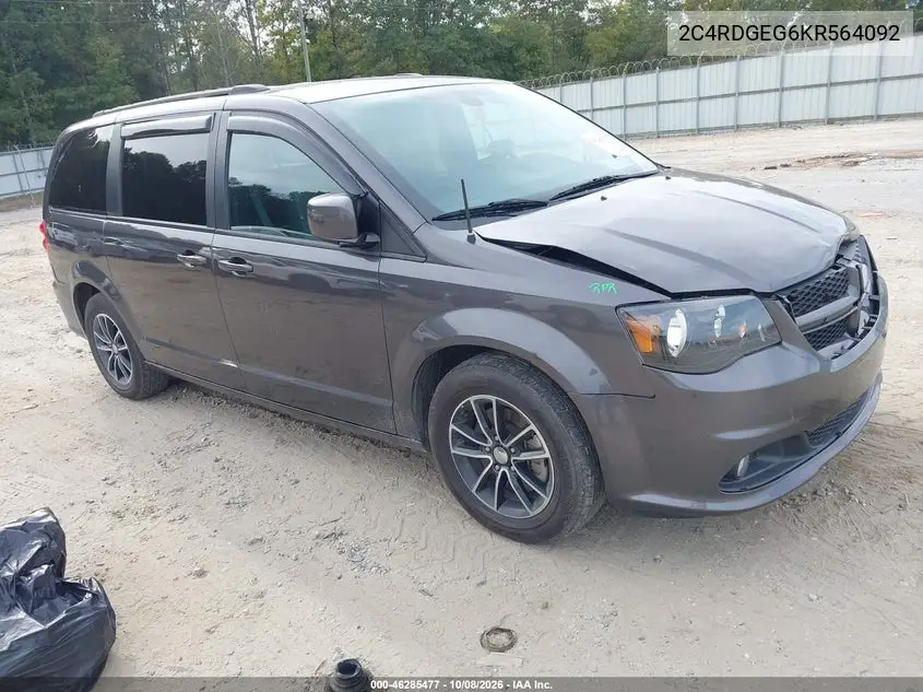 2019 Dodge Grand Caravan Gt VIN 2C4RDGEG6KR564092 фото 2
