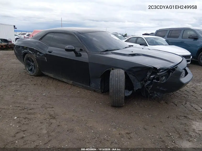 2C3CDYAG1EH249958 — 2014 Dodge Challenger, фото 2 с аукциона IAAI, Передняя часть справа
