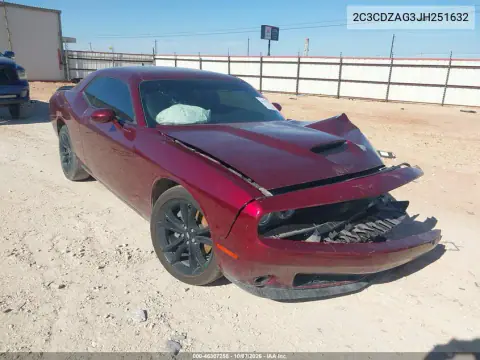 2C3CDZAG3JH251632 — 2018 Dodge Challenger, Передний левый, фото до ремонта