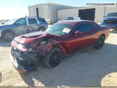 2018 Dodge Challenger Sxt Plus VIN 2C3CDZAG3JH251632 фото 2