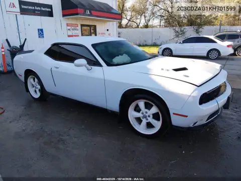 2C3CDZAG1KH701599 — 2019 Dodge Challenger, Передняя часть, фото до ремонта