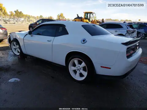 2C3CDZAG1KH701599 — 2019 Dodge Challenger, фото 4 с аукциона IAAI, Передняя часть