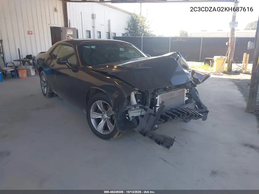 2C3CDZAG2KH687616 Dodge Challenger 2019 — повреждение Передняя часть, фото до ремонта