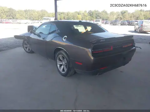 2C3CDZAG2KH687616 — 2019 Dodge Challenger, фото 3 с аукциона IAAI, Передняя часть