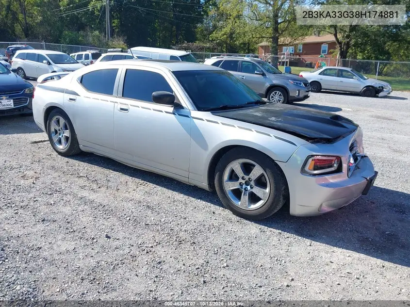 2B3KA33G38H174881 — 2008 Dodge Charger, фото 2 с аукциона IAAI, Передняя часть