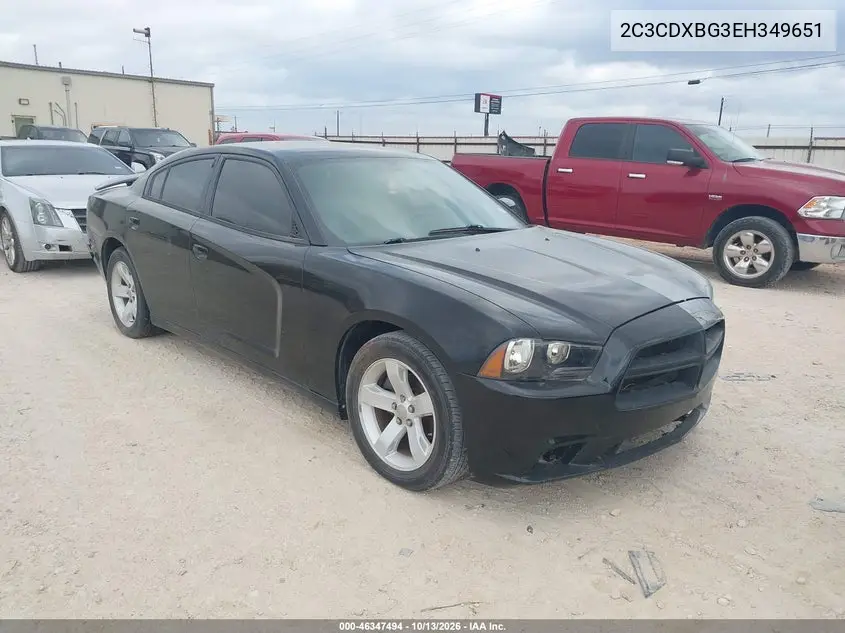 2C3CDXBG3EH349651 Dodge Charger 2014 — повреждение Возвращение во владение, фото до ремонта