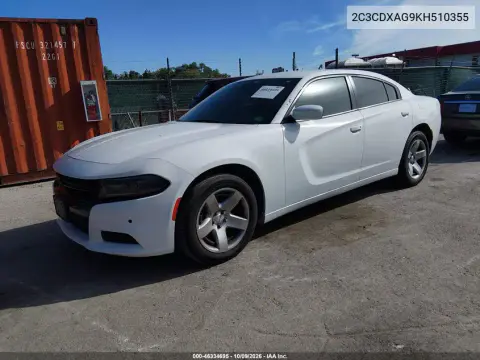 2019 Dodge Charger Police Rwd VIN 2C3CDXAG9KH510355 фото 3