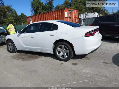 2019 Dodge Charger Police Rwd VIN 2C3CDXAG9KH510355 фото 4