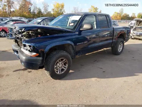 2002 Dodge Dakota Sport VIN 1B7HG38N62S544400 фото 3