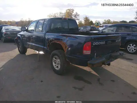 2002 Dodge Dakota Sport VIN 1B7HG38N62S544400 фото 4