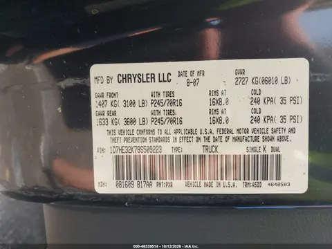 2008 Dodge Dakota Sxt/Bighorn/Lonestar VIN 1D7HE32K78S509223 фото 10