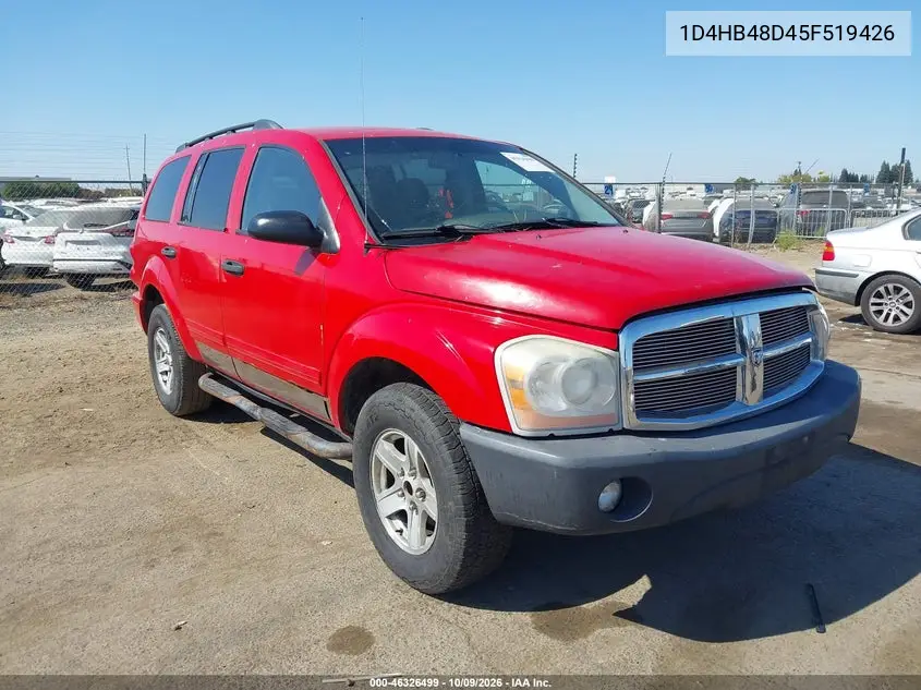 2005 Dodge Durango Slt VIN 1D4HB48D45F519426 фото 1