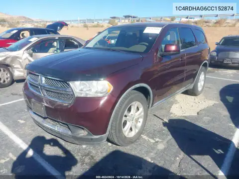 1C4RDHAG6CC152874 — 2012 Dodge Durango, фото 3 с аукциона IAAI, Естественный износ