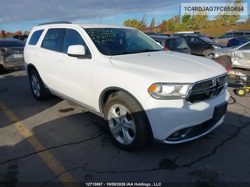 2015 Dodge Durango Sxt VIN 1C4RDJAG7FC850454 фото 2