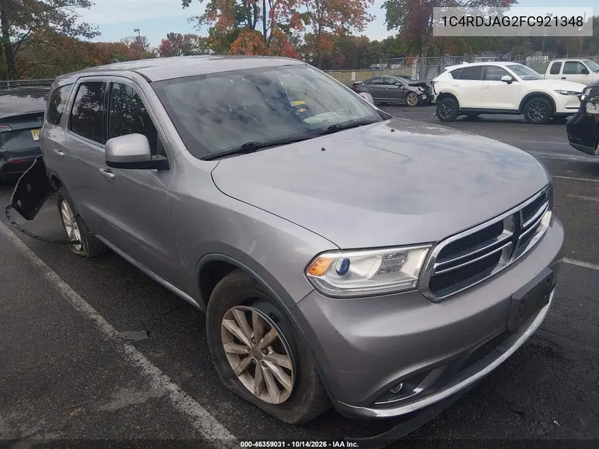 1C4RDJAG2FC921348 — 2015 Dodge Durango, фото 2 с аукциона IAAI, Задняя часть слева