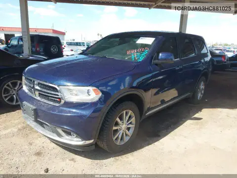 2017 Dodge Durango Sxt Awd VIN 1C4RDJAG3HC881025 фото 3