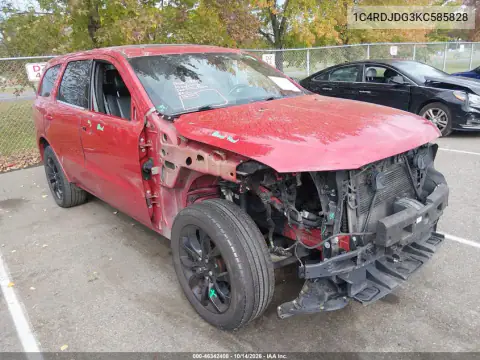 1C4RDJDG3KC585828 — 2019 Dodge Durango, Передняя часть, фото до ремонта