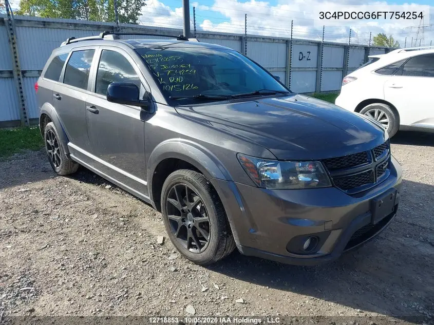 2015 Dodge Journey Sxt VIN 3C4PDCCG6FT754254 фото 2