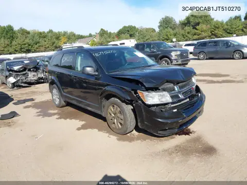 3C4PDCAB1JT510270 — 2018 Dodge Journey, Передняя часть, фото до ремонта