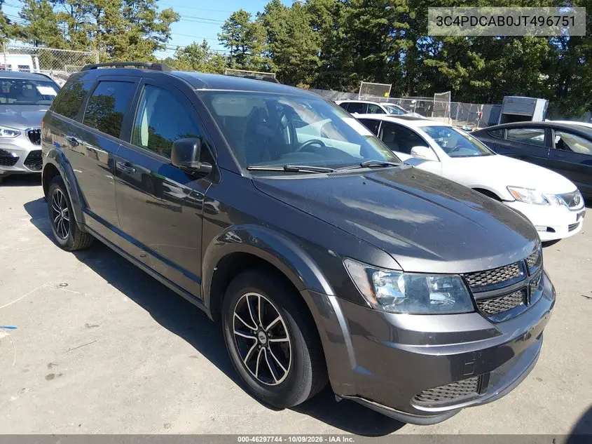 2018 Dodge Journey Se VIN 3C4PDCAB0JT496751 фото 1